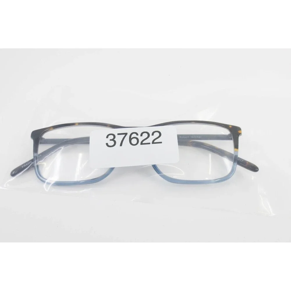 Robert Mitchel RM 20201 Tortoise Blue Rectangular Eyeglass Frames 54-16-150